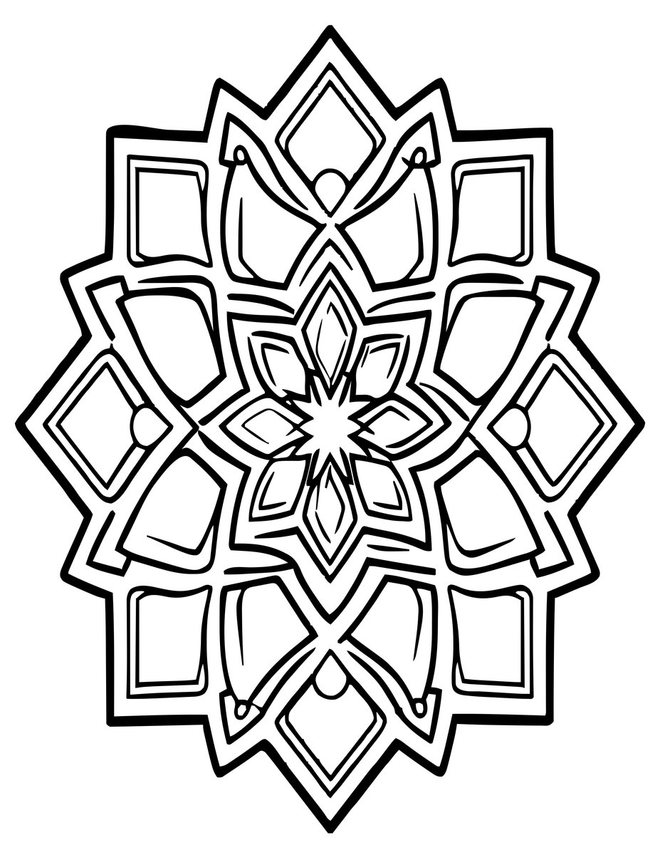 Moroccan Tile - free printable coloring page