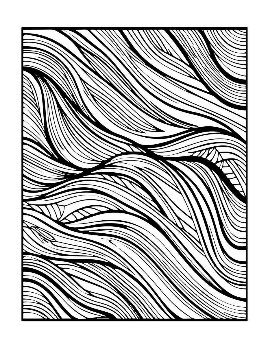 Wave Pattern - free printable coloring page