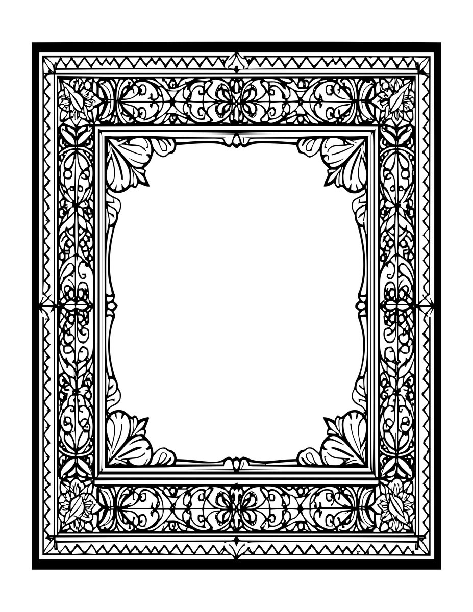 Raj Border - free printable coloring page