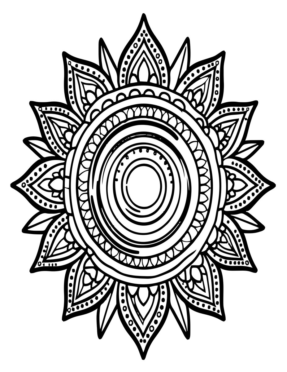 Sunburst - free printable coloring page