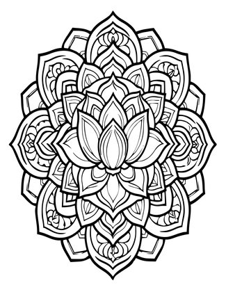 Floral Mandala - Free printable coloring page