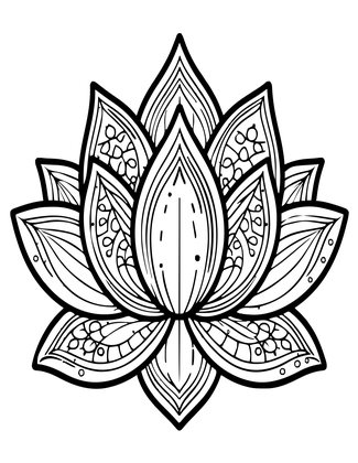 Lotus Center - Free printable coloring page