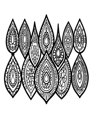 Teardrop Motifs - Free printable coloring page