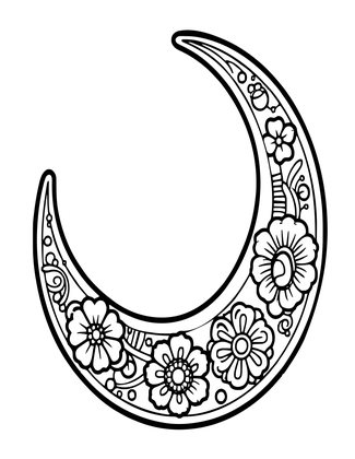 Half-Moon Design - Free printable coloring page