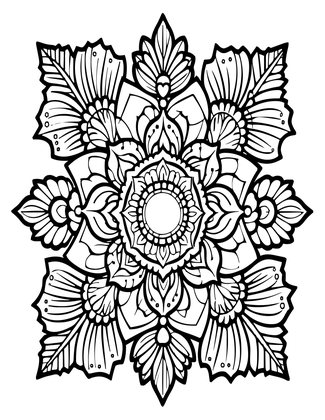 Arabic Floral - Free printable coloring page