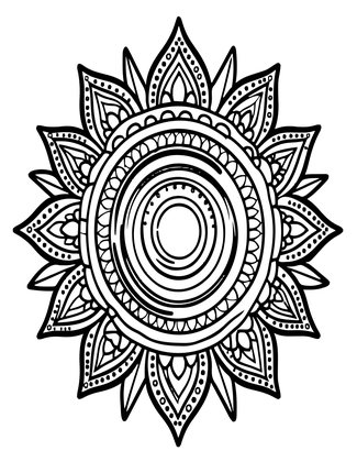 Sunburst - Free printable coloring page