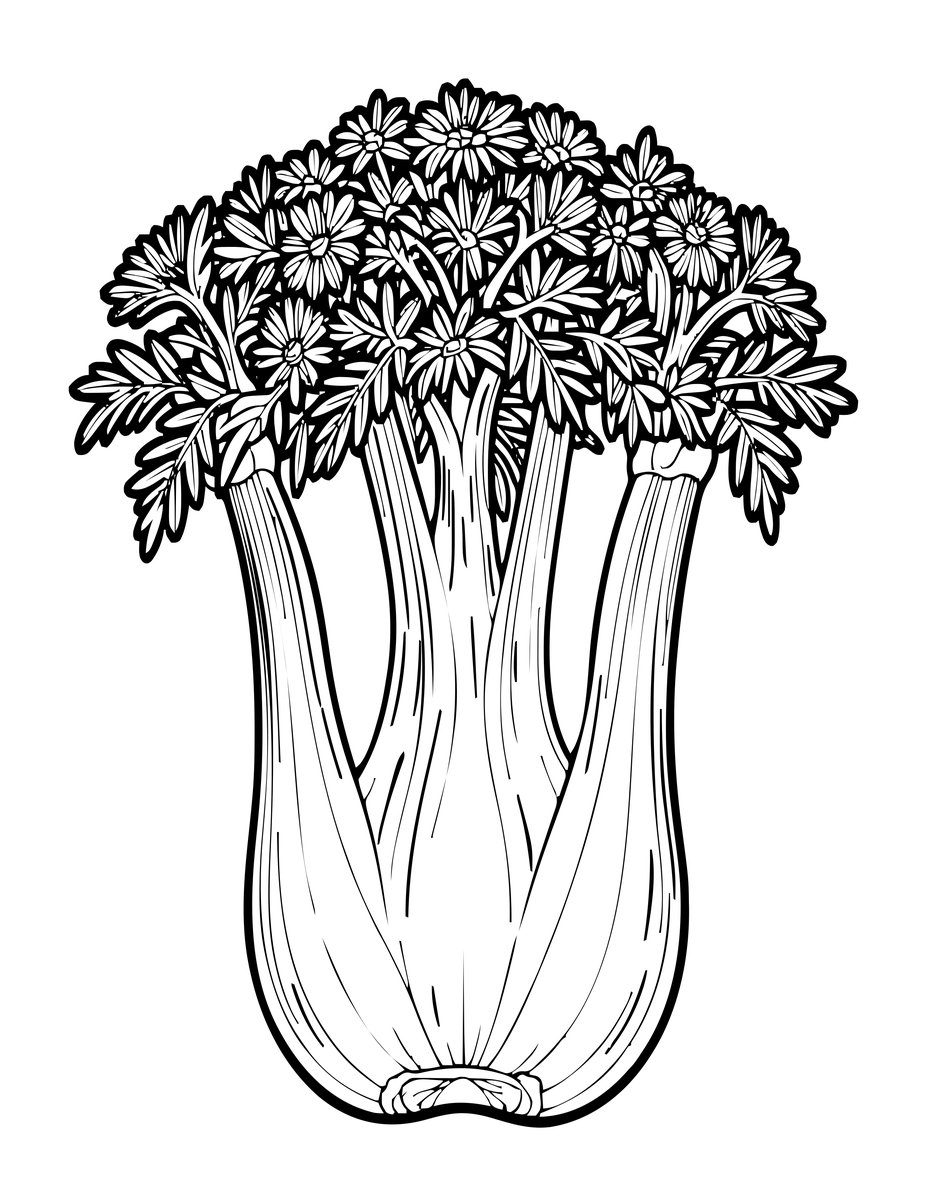 Fennel Umbel - free printable coloring page