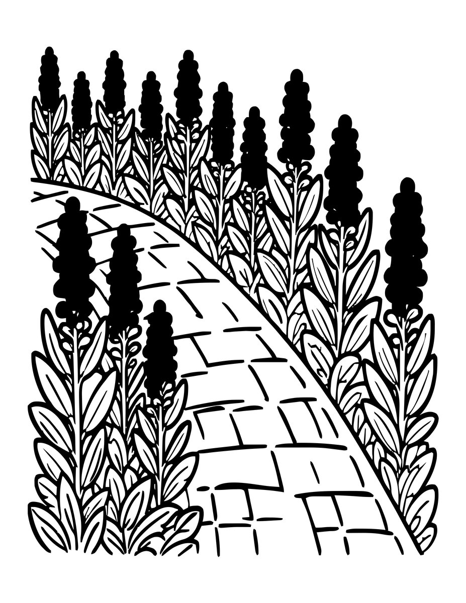 Sage Border - free printable coloring page