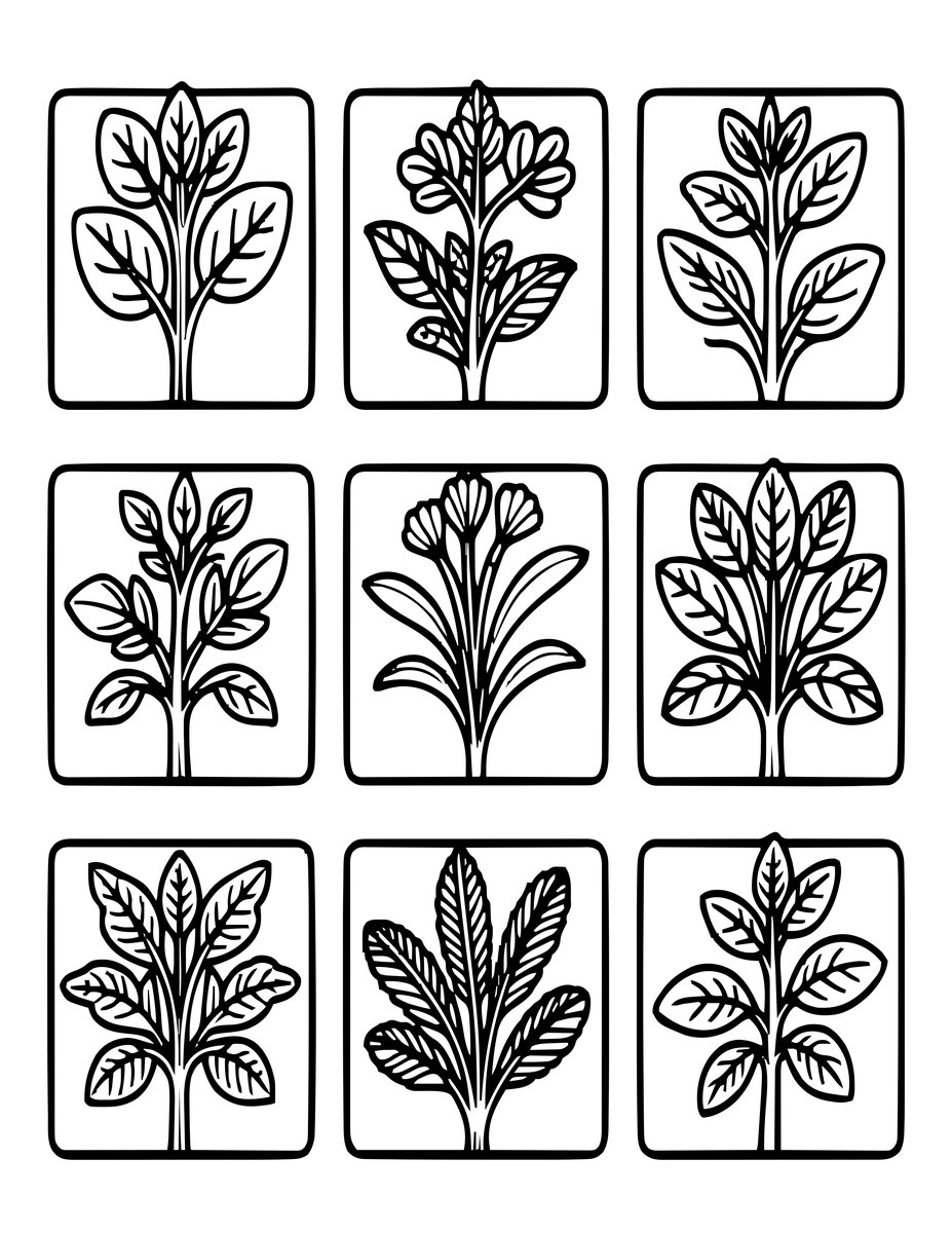 Herb Seed Packets - free printable coloring page