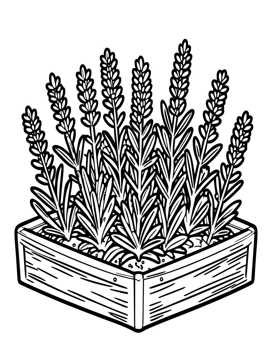 Lavender and Rosemary - free printable coloring page