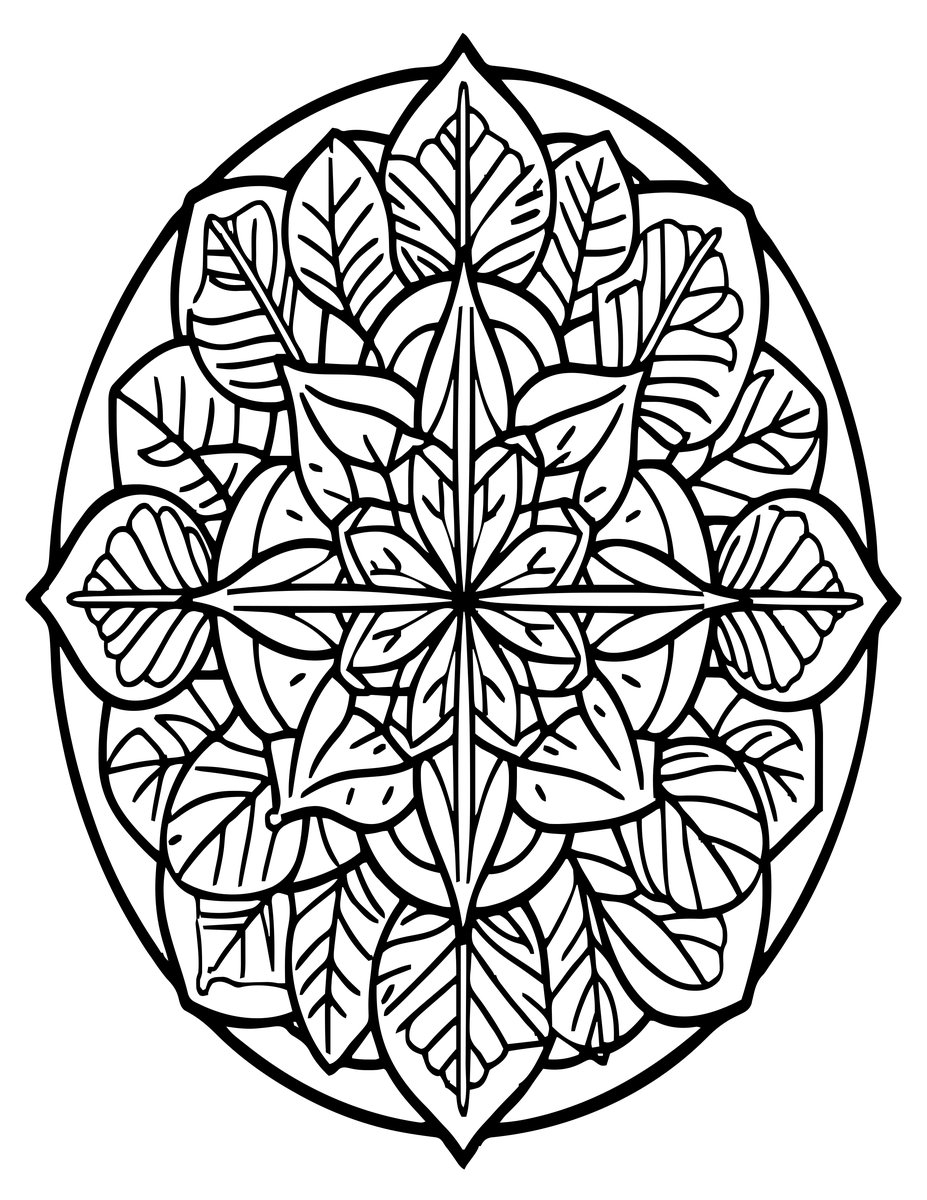 Herb Mandala - free printable coloring page