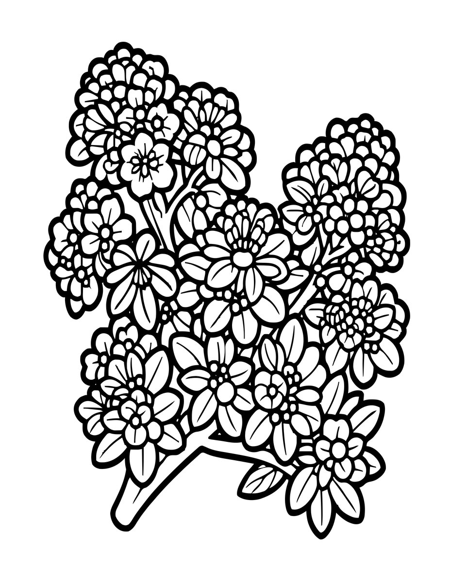 Oregano in Bloom - free printable coloring page