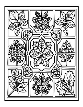 Formal Herb Garden - Free printable coloring page