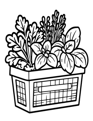 Herb Window Box - Free printable coloring page