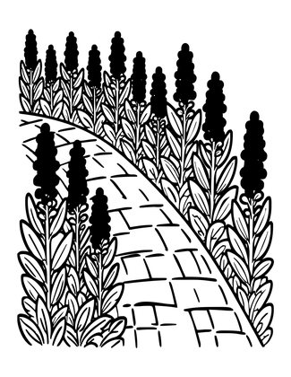Sage Border - Free printable coloring page
