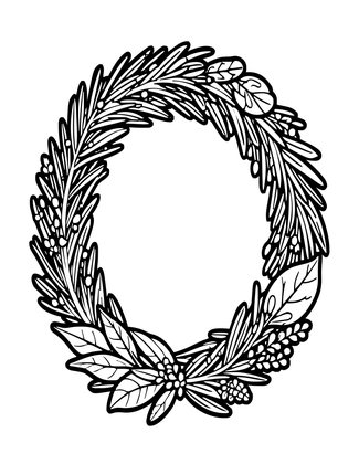 Herb Wreath - Free printable coloring page