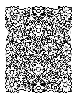 Chamomile Field - Free printable coloring page
