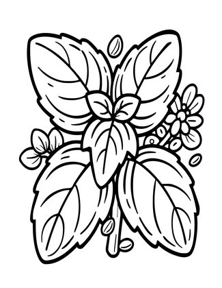 Basil Study - Free printable coloring page