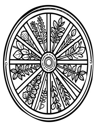 Herb Wheel Garden - Free printable coloring page