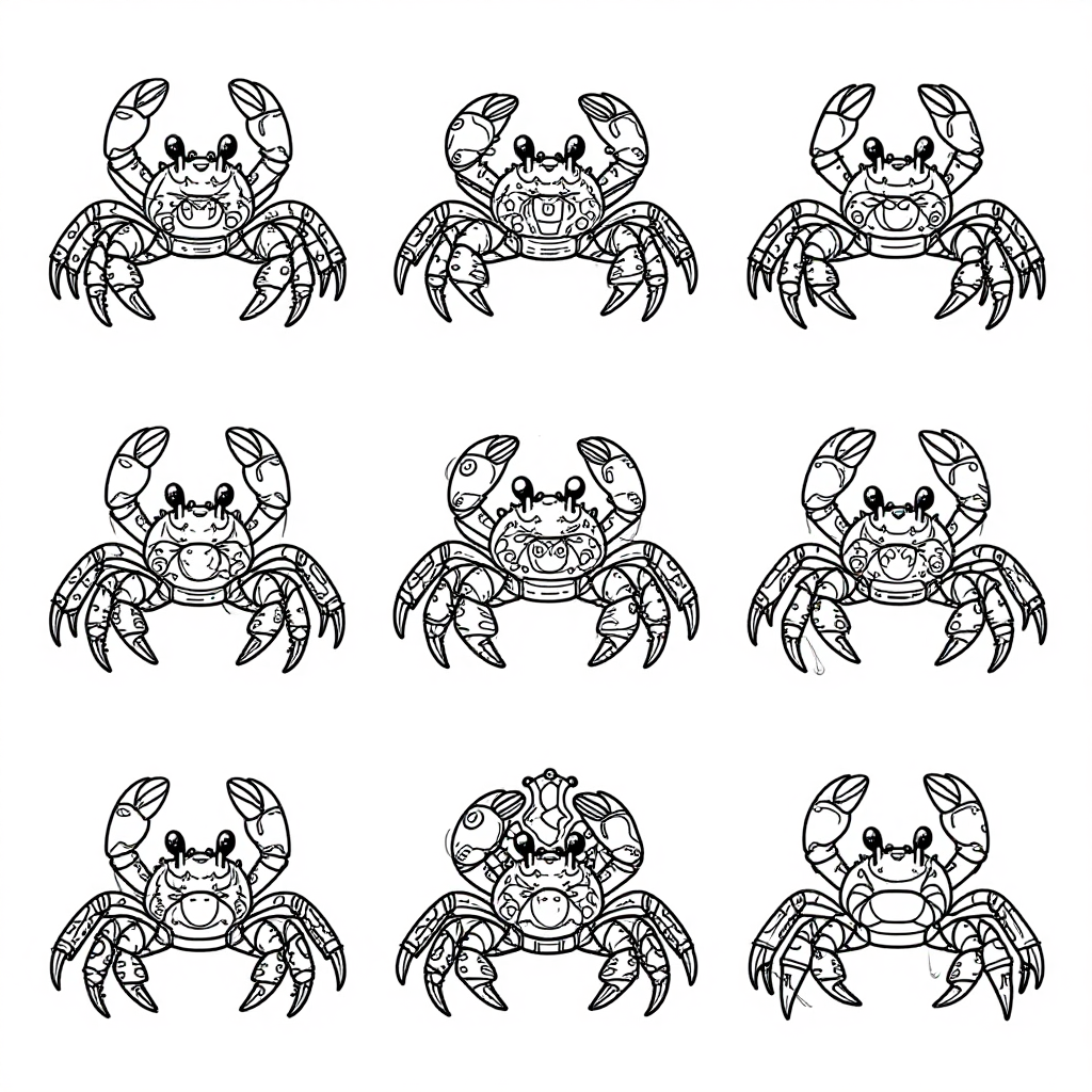Hermit Crabs coloring pages collection - 30 free printable pages