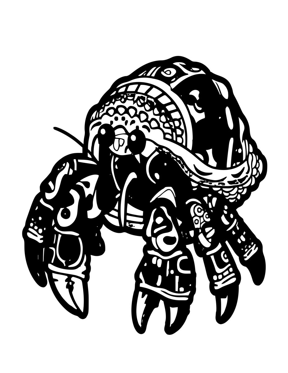 Painted Shell - free printable coloring page