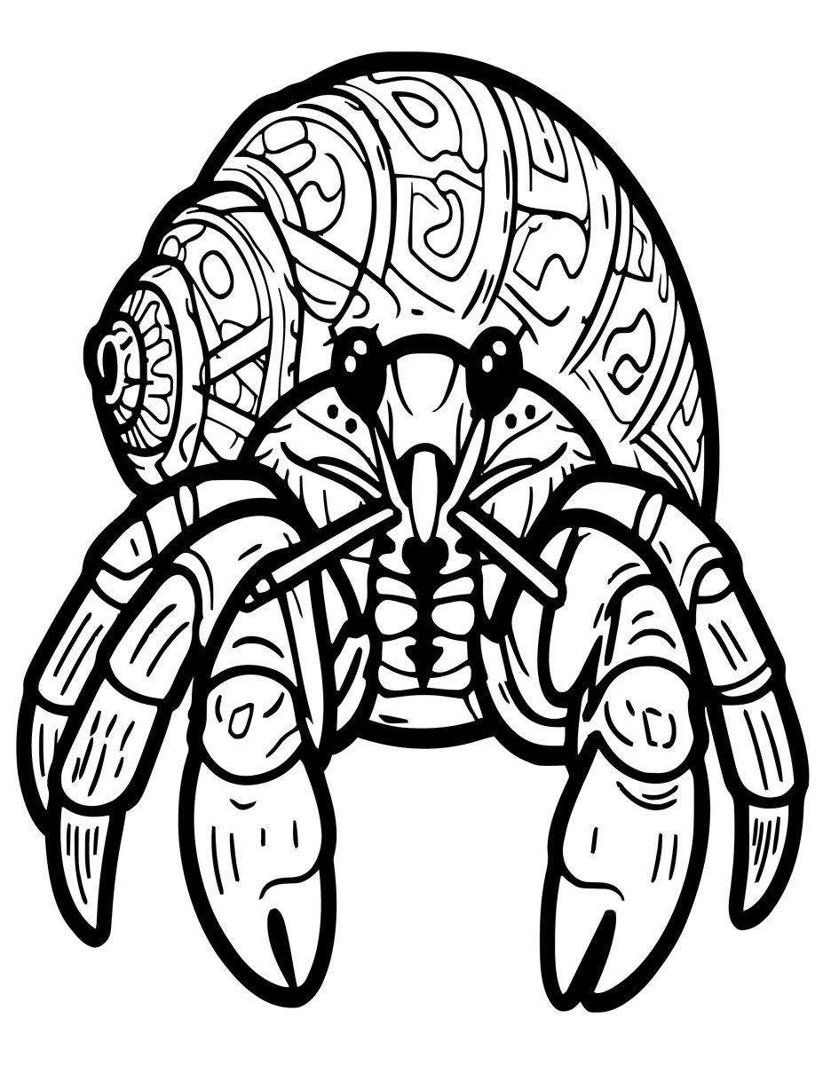Hermit Crab Eyes - free printable coloring page