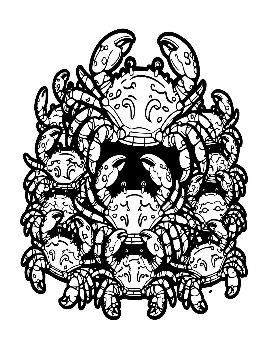 Hermit Crab Family - free printable coloring page