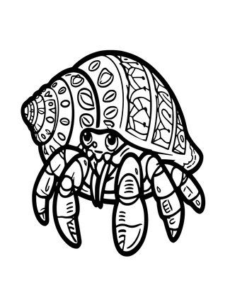 Tiny Hermit Crab - Free printable coloring page