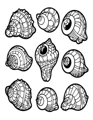 Hermit Crab Shell Art - Free printable coloring page