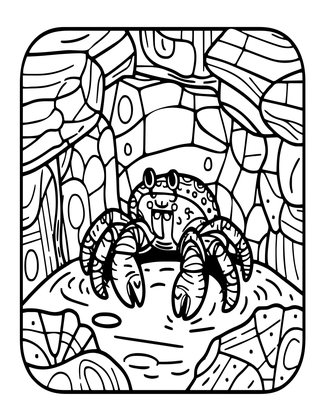 Crab and Tide Pool - Free printable coloring page
