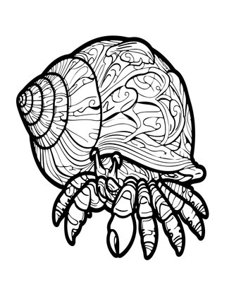 Hermit Crab and Snail - Free printable coloring page