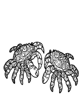 Hermit Crab Mating - Free printable coloring page