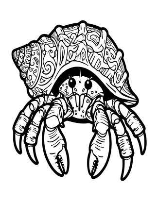Hermit Crab Claws - Free printable coloring page