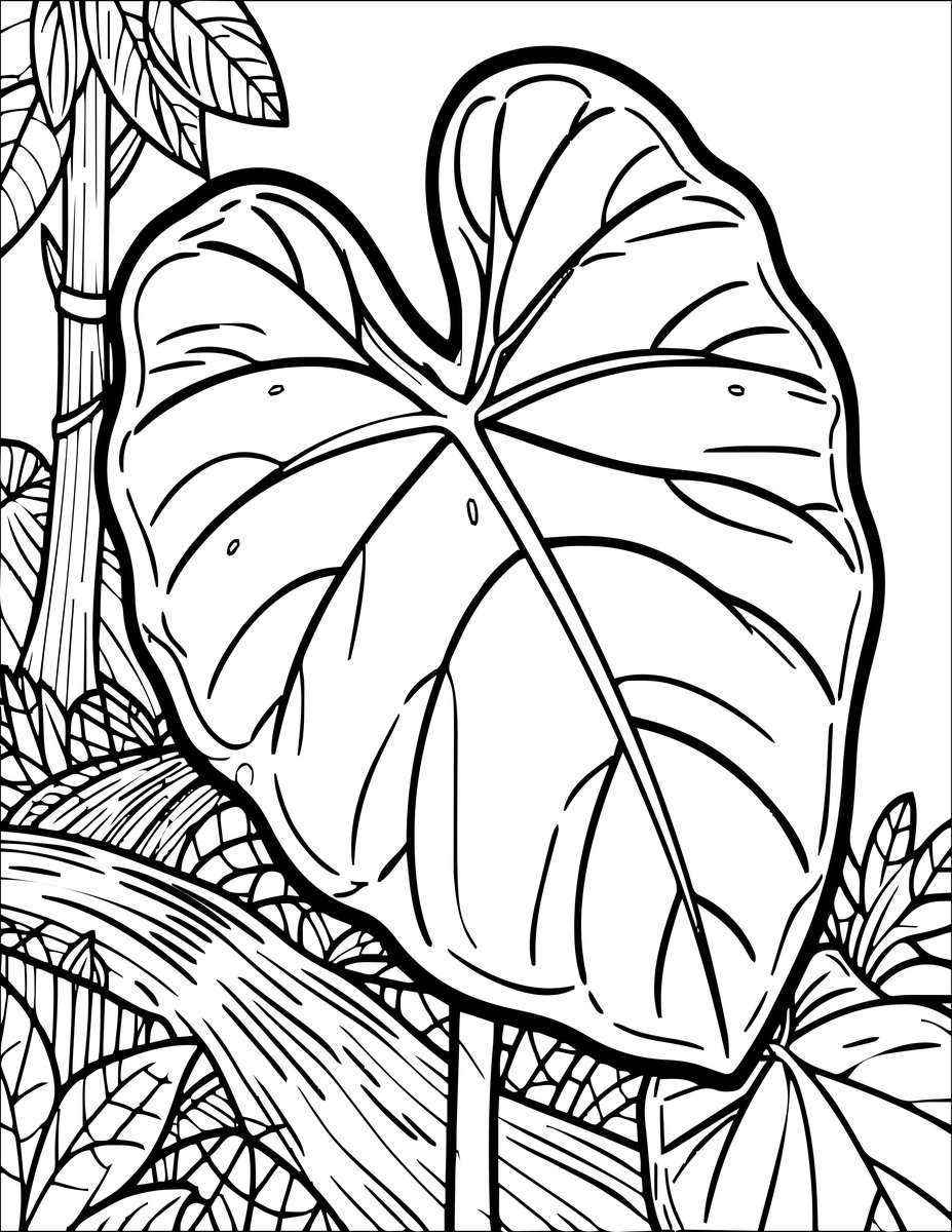 Taro Flower - free printable coloring page