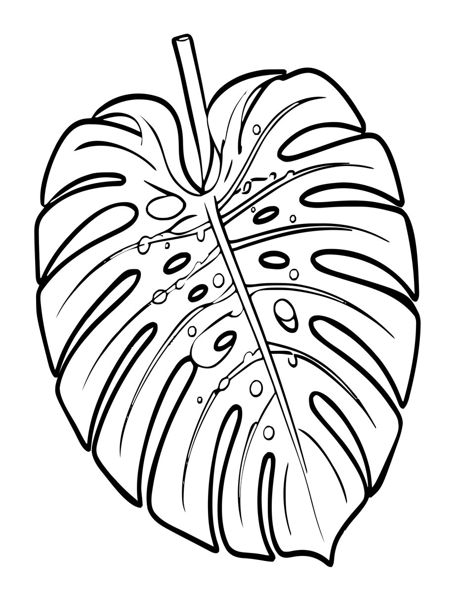 Monstera Flower - free printable coloring page