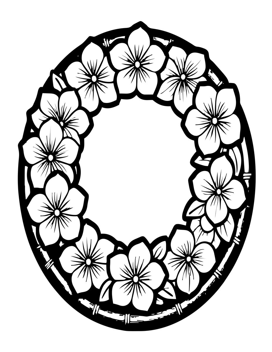 Jasmine Wreath - free printable coloring page