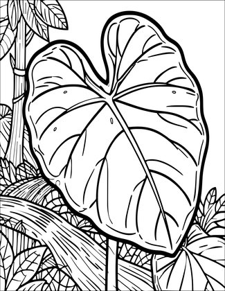Taro Flower - Free printable coloring page