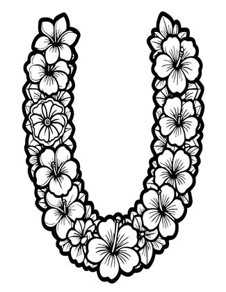 Hawaiian Lei - Free printable coloring page