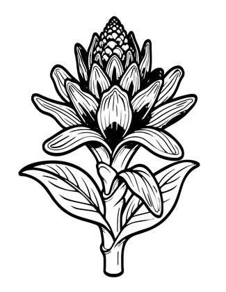 Alpinia Ginger - Free printable coloring page