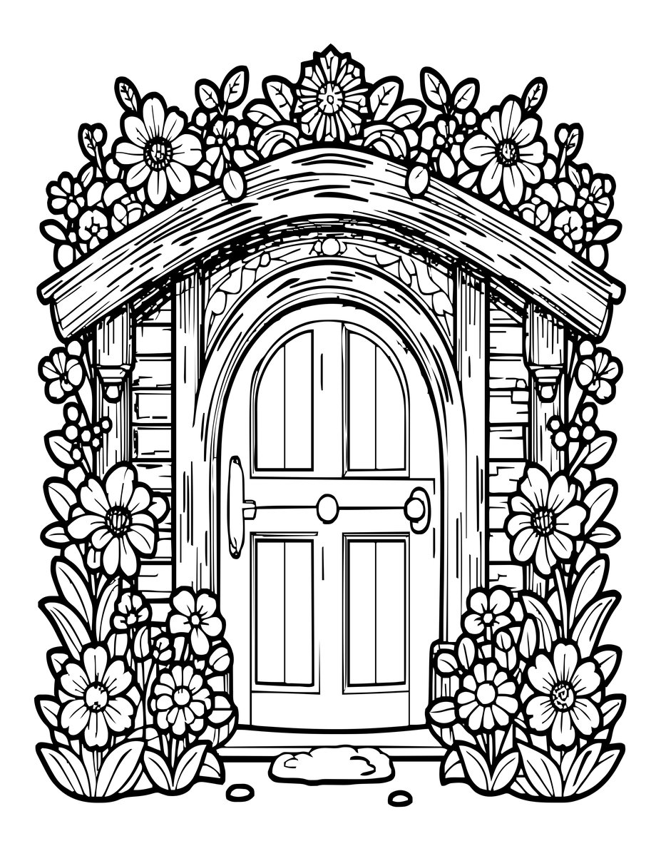 Spring Blooms - free printable coloring page