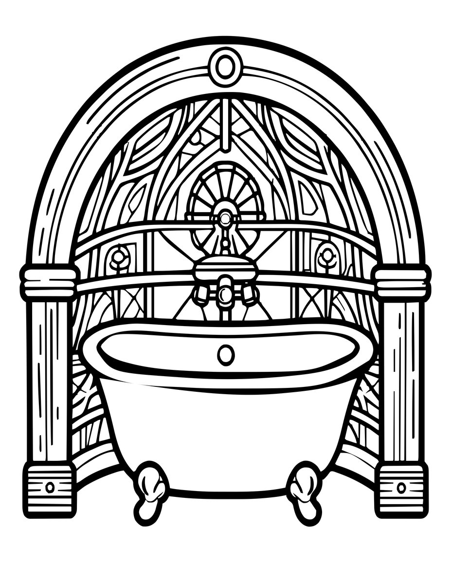 Bathtub - free printable coloring page