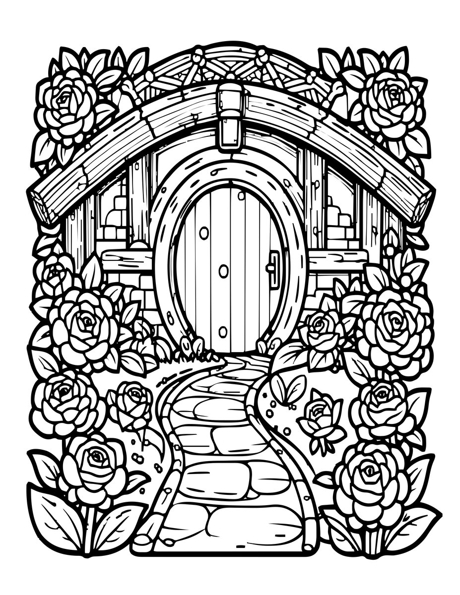 Garden Path - free printable coloring page