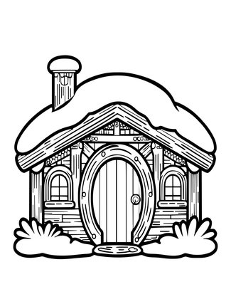 Winter Scene - Free printable coloring page