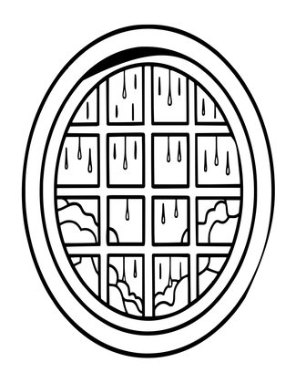 Candle-Lit Window - Free printable coloring page