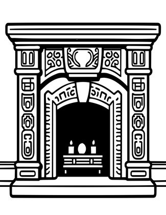 Stone Fireplace - Free printable coloring page
