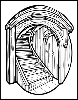 Spiral Staircase - Free printable coloring page