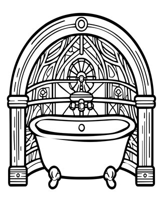 Bathtub - Free printable coloring page