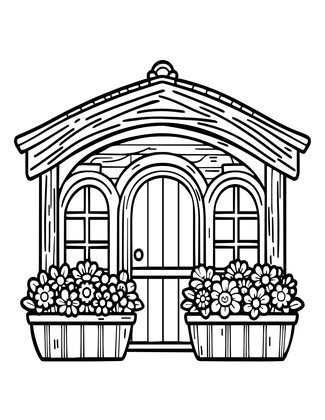 Window Boxes - Free printable coloring page