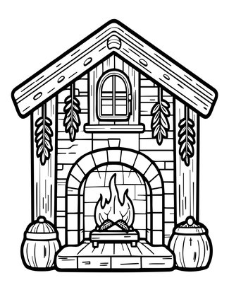 Kitchen Hearth - Free printable coloring page