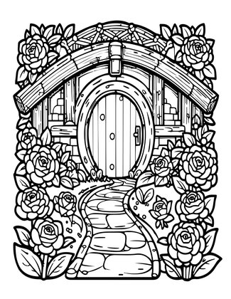 Garden Path - Free printable coloring page